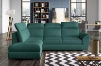 Kampinė sofa Loreto Mat Velvet 75, žalia sp., kairinė, 210 x 260 cm x 102 cm