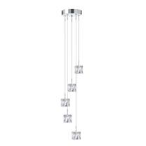 Šviestuvas kabinamas Searchlight Ice Cube 6775-5-LED, LED, 3000 °K, 5 x 5 W, skaidri sp. / chromo sp.