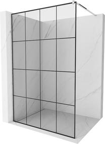 Dušo sienelė Mexen Kioto Walk-In, 140 cm x 200 cm, juoda sp./chromo sp./grūdintas
