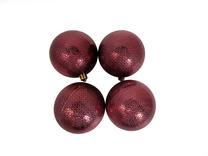 Eglutės žaisliukų rinkinys Christmas Touch N3/8004-DR, raudona sp., 8 cm, plastikas, 4 vnt.