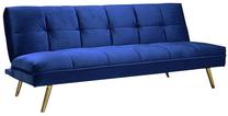 Sofa-lova Moritz Velvet, mėlyna sp./aukso sp., 181 x 106 cm x 88 cm