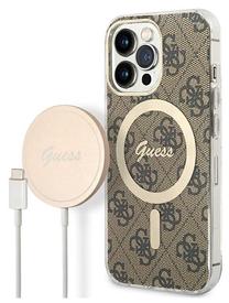 Telefona maciņa un lādētāja komplekts Guess 4G Print GUBPP13XH4EACSW, brūna krās., Apple