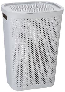 Skalbinių dėžė Curver Infinity Dots, 60 l, pilka sp., 44 cm x 35 cm x 60 cm
