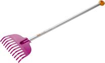 Grėblys vėduoklinis Fiskars MyFirst, su kotu, 868 mm, sidabro sp./raudona sp./oranžinė sp.