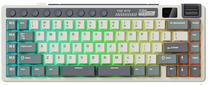 Belaidė žaidimų klaviatūra Royal Kludge RK M70 Cream switch, Anglų (US), balta sp./pilka sp.