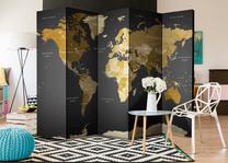 Širma Artgeist World Map On Dark Background Paravent877J, įvairių spalvų, 225 cm x 172 cm