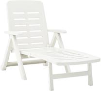 Lauko gultas VLX Folding Sun Lounger 48754, balta sp.