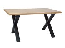 Stalas, ąžuolo sp./juoda sp., 180 cm x 90 cm x 78 cm
