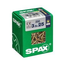 Koka skrūve, universāls Spax, 3.5 x 25 mm, dzeltena krās., 250 gab.