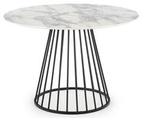 Stalas Brodway, balta sp./juoda sp., 110 cm x 110 cm x 75 cm