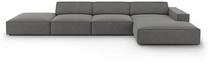 Kampinė sofa Micadoni Home Jodie 5 Seats, šviesiai pilka sp., dešininė, 341 x 166 cm x 70 cm