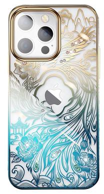 Чехол для телефона Kingxbar Phoenix Series, синий цв./золотой цв., Apple