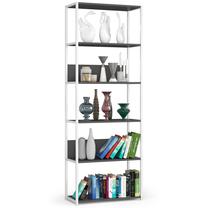 Grāmatu plaukts Akord Loft 700, balta krās./pelēka krās., 192 cm x 70 cm x 32 cm
