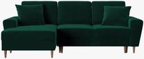 Kampinė sofa - lova Micadoni Moghan MIC_LCF_2_F2_MOGHAN6, žalia sp., kairinė, 241 x 145 cm x 88 cm