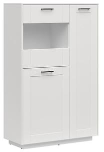 Vitrina FL Smart S477-REG2D1W/KPL_BLENDY-BAL/BIC, balta sp., 101.7 cm x 42 cm x 158.1 cm