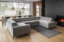 Kampinė sofa Louis Marte 130, pilka sp., dešininė, 202 x 347 cm x 92 cm