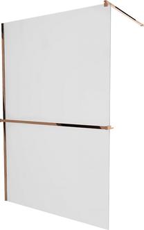 Dušas siena Mexen Kioto+ Walk-In, 90 cm x 200 cm, zeltrozā krās./rūdītais