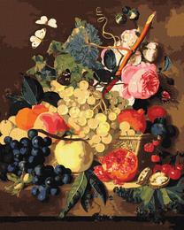 Glezna pēc numuriem Ideyka Fruit Basket, balta krās.