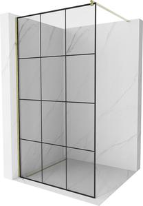 Dušo sienelė Mexen Kioto Walk-In, 110 cm x 200 cm, aukso sp./juoda sp./grūdintas