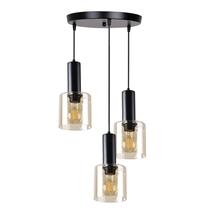 Valgusti lagi Candellux Lighting Isar, E27, 3 x 40 W, läbipaistev v./merevaigu-kollane v. / must v.