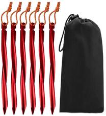 Palapinės kaiščiai Basic Nature Y-STAKE Spiral Tent Pegs, raudona sp., 25 cm, 6 vnt.
