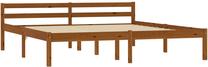 Lova dvigulė VLX Solid Pinewood 283212, 160 x 200 cm, ruda sp., be čiužinio, su grotelėmis