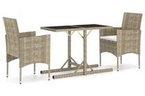 Āra mēbeļu komplekts VLX Garden Dining Set, krēmkrāsas krās., 2 sēdvietas