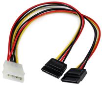 Kabelis StarTech PYO2LP4SATA 9515492 LP4, SATA 15 pin, balta krās./melna krās./sarkana krās.
