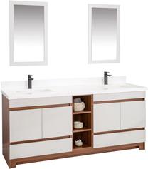Vonios kambario baldų komplektas Kalune Design Echo 72, kreminė sp., 54 cm x 180 cm x 86 cm