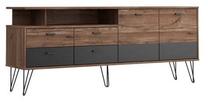 Komoda Forte Neyle NYLK141-M125, ruda sp./juoda sp., 74 cm x 182.5 cm x 41.5 cm