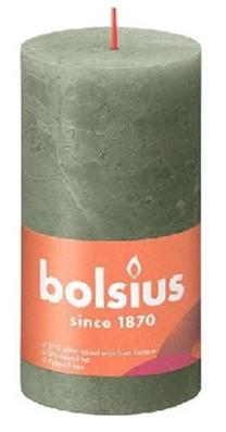 Žvakė, cilindrinė Bolsius Rustic, 60 h, žalia sp.