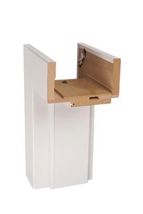 Vertikāla durvju aploda PerfectDoor, 209.4 cm x 18 cm x 2.2 cm, labais, balta krās.