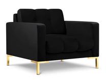 Krėslas Micadoni Home Mamaia Velvet, aukso sp./juoda sp., 87 cm x 92 cm x 78 cm
