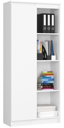 Biuro spinta Akord Furniture Factory R80 1D 4P CLP, balta sp., 180 cm x 80 cm x 35 cm