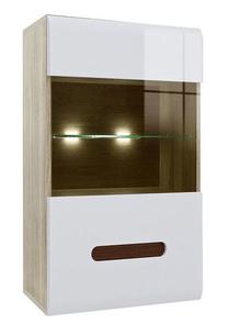 Vitrina SFW1W, ruda sp., 60 cm x 35 cm x 102 cm