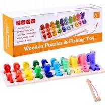 Игра на счет Wooden Puzzles & Fishing Toy, 6.5 см, многоцветный