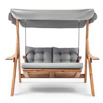Lauko sūpynės Kalune Design Galata S2, ruda sp./pilka sp., 120 cm x 160 cm x 195 cm