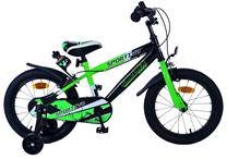 Vaikiškas dviratukas su papildomais ratukais, vaikų Volare Sportivo 31679, juoda sp./žalia sp., 16"