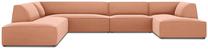 Kampinė sofa Micadoni Home Ruby Panoramic 7 Seats, rožinė sp., kairinė, 366 x 273 cm x 69 cm