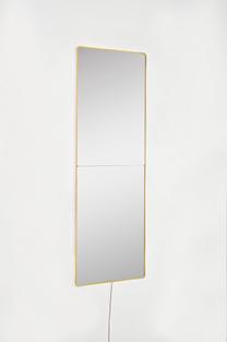 Зеркало Kalune Design, подвесной, 20 см x 80 см, серебристый цв./желтый цв.
