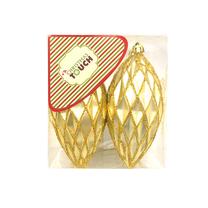 Ziemassvētku eglīšu rotaļlietu komplekts Christmas Touch N3/120L702204AS, zelta krās., plastmasa, 4 gab.