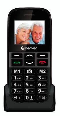 Telefons ar pogām Denver BAS-18600L, melna krās.