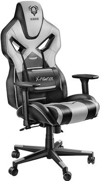Spēļu krēsls Diablo X-Fighter, balta krās./melna krās.