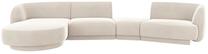 Modulinė sofa Micadoni Miley Blu22, šviesiai smėlinė, kairinė, 320 x 132 cm x 70 cm
