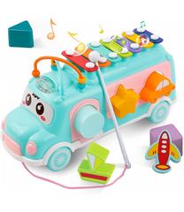 Izglītojošās rotaļlieta Toy Bus - Metallophone, 12 cm, daudzkrāsaina