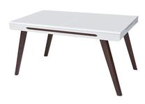 Valgomojo stalas išskleidžiamas, rudas/baltas, 145 cm x 85 cm x 76 cm