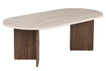 Kavos staliukas Nordure Sable, riešuto sp./travertine sp., 60 cm x 119 cm x 40 cm