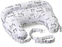 Barošanas spilvens Chicco Boppy Deluxe Hello Baby, balta krās./melna krās./pelēka krās.