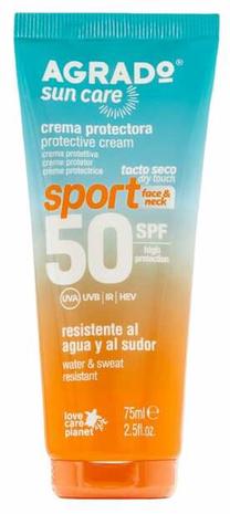 Krēms iedeguma kopšanai ķermenim/sejai Agrado Sport Protective SPF50, 75 ml