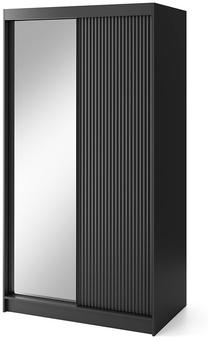 Spinta Prescco II, juoda sp., 120 cm x 220 cm x 60 cm, su veidrodžiu